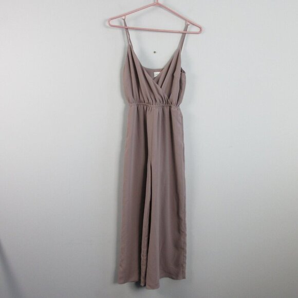 Aritzia Wilfred Melodie Jumpsuit XS Beige Wrap V-Neck Wide Leg Minimalist 312 - Picture 1 of 12